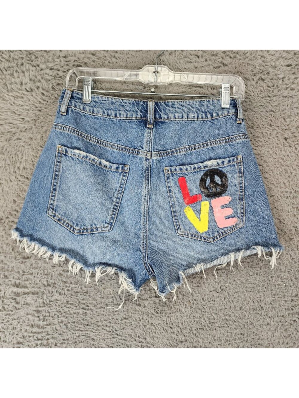 Garage Denim Shorts Womens 5 Cotton High Rise Frayed Hem Jean Cut Off